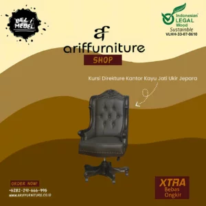 Kursi Direkture Kantor Kayu Jati Ukir Jepara