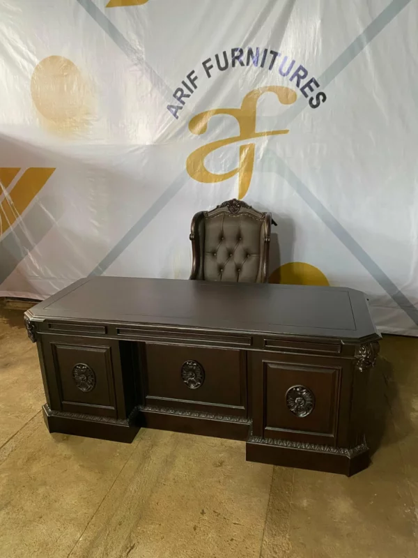 Kursi Meja Kantor Direktur Mewah Kayu Jati - Gambar 3