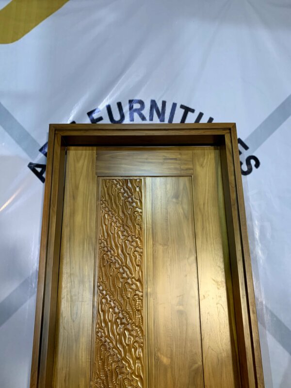 Kusen Pintu Single Kayu Jati CNC Minimalis - Gambar 3