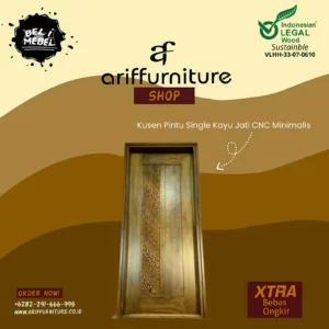Kusen Pintu Single Kayu Jati CNC Minimalis
