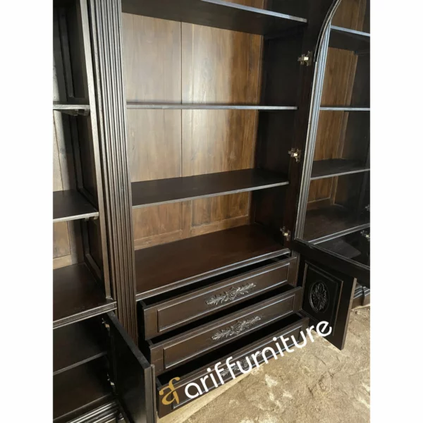 Lemari Hias Kaca 3 Pintu Rak Buku Pajangan - Gambar 12