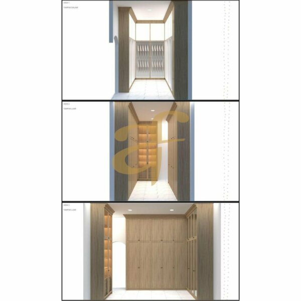Lemari Pakaian Minimalis Pintu Jalusi Kayu Jati - Gambar 21