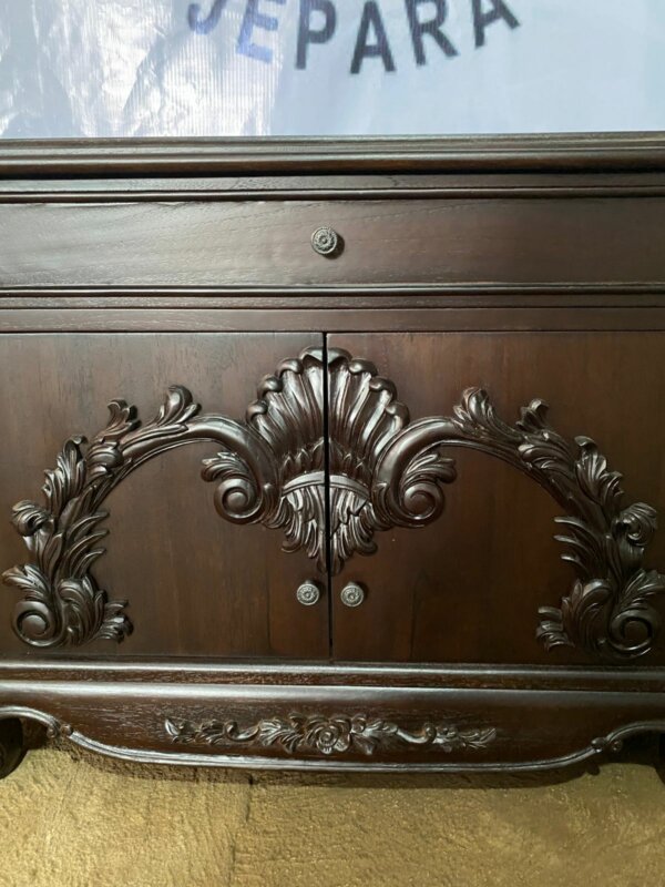 Meja Buffet TV Mewah Kayu Jati Furniture Jepara - Gambar 8