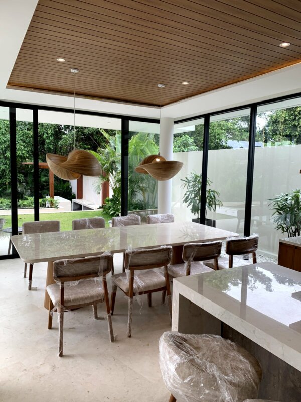 Meja Makan Hotel Villa Bali Veneer Jati Minimalis - Gambar 7