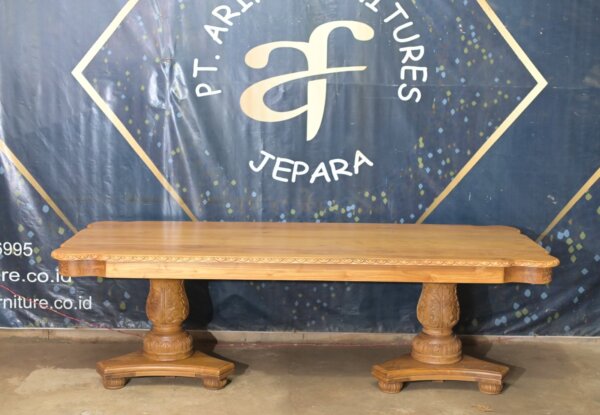 Meja Makan Kayu Jati Klasik Mewah Jepara - Gambar 3