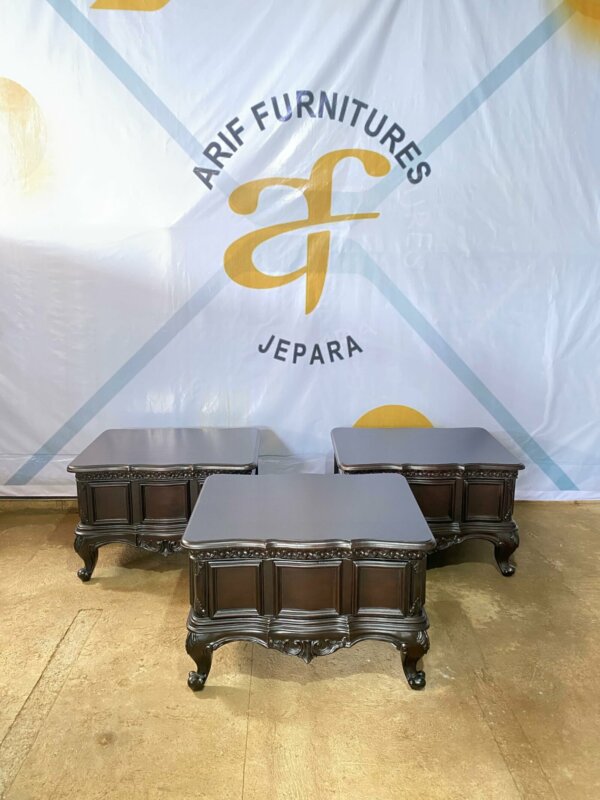 Meja Tamu Kayu Jati Ukiran Klasik Elegant - Gambar 2