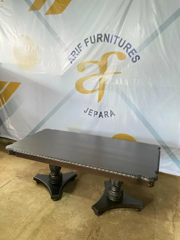 Set Meja Makan 8 Kursi Mewah Kayu Jati - Gambar 6