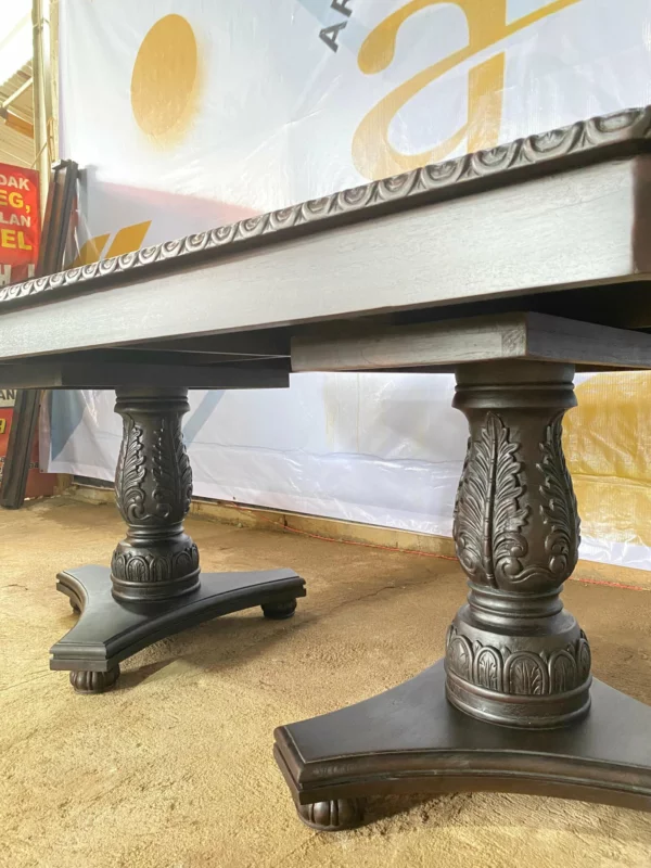 Set Meja Makan 8 Kursi Mewah Kayu Jati - Gambar 8