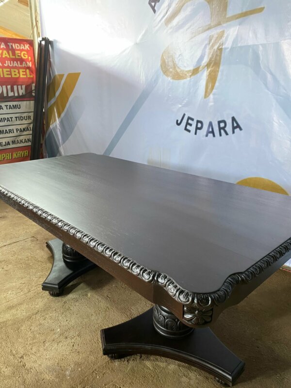 Set Meja Makan 8 Kursi Mewah Kayu Jati - Gambar 7