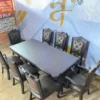 Set Meja Makan 8 Kursi Mewah Kayu Jati - Gambar 4