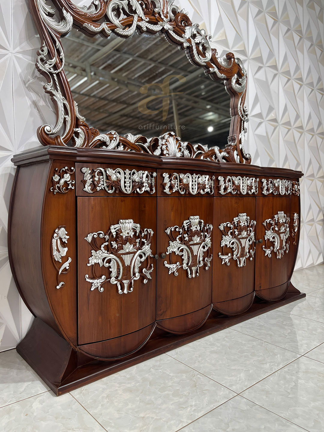 Meja Console Ruang Tamu Mewah Ukiran Jepara - Gambar 2