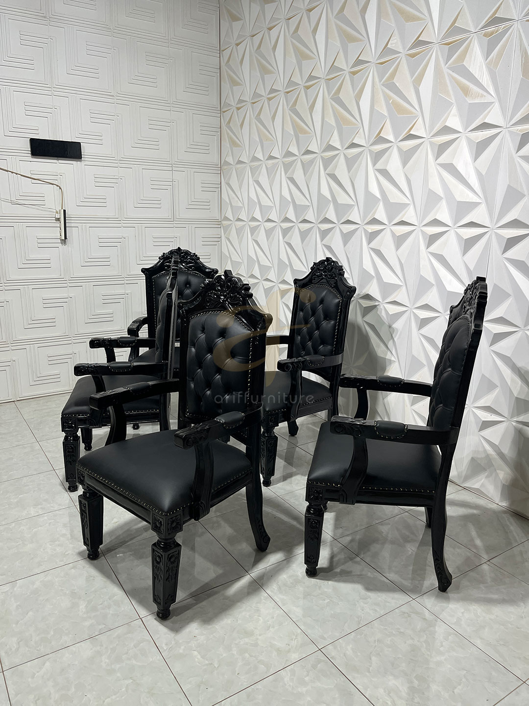 Kursi Kayu Jati Solid Klasik Mewah Ukiran Jepara - Gambar 3