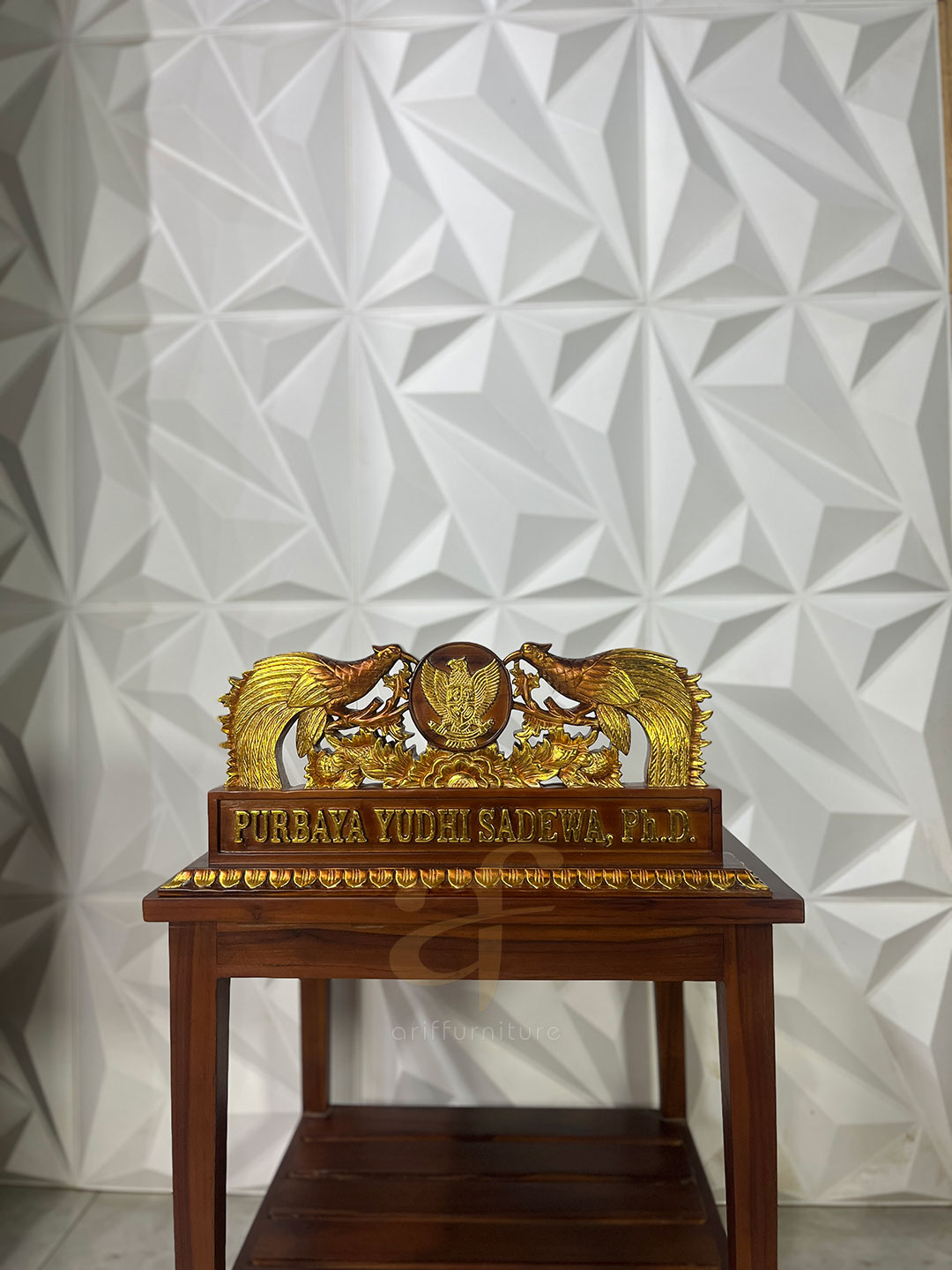 Papan Nama Kayu Jati Jepara Kustom Kementerian Keuangan - Gambar 4