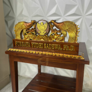 Papan Nama Kayu Jati Jepara Kustom Kementerian Keuangan