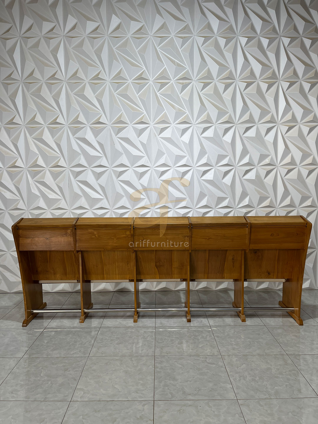 Bangku Gereja Kayu Jati Solid Klasik Minimalis - Gambar 5