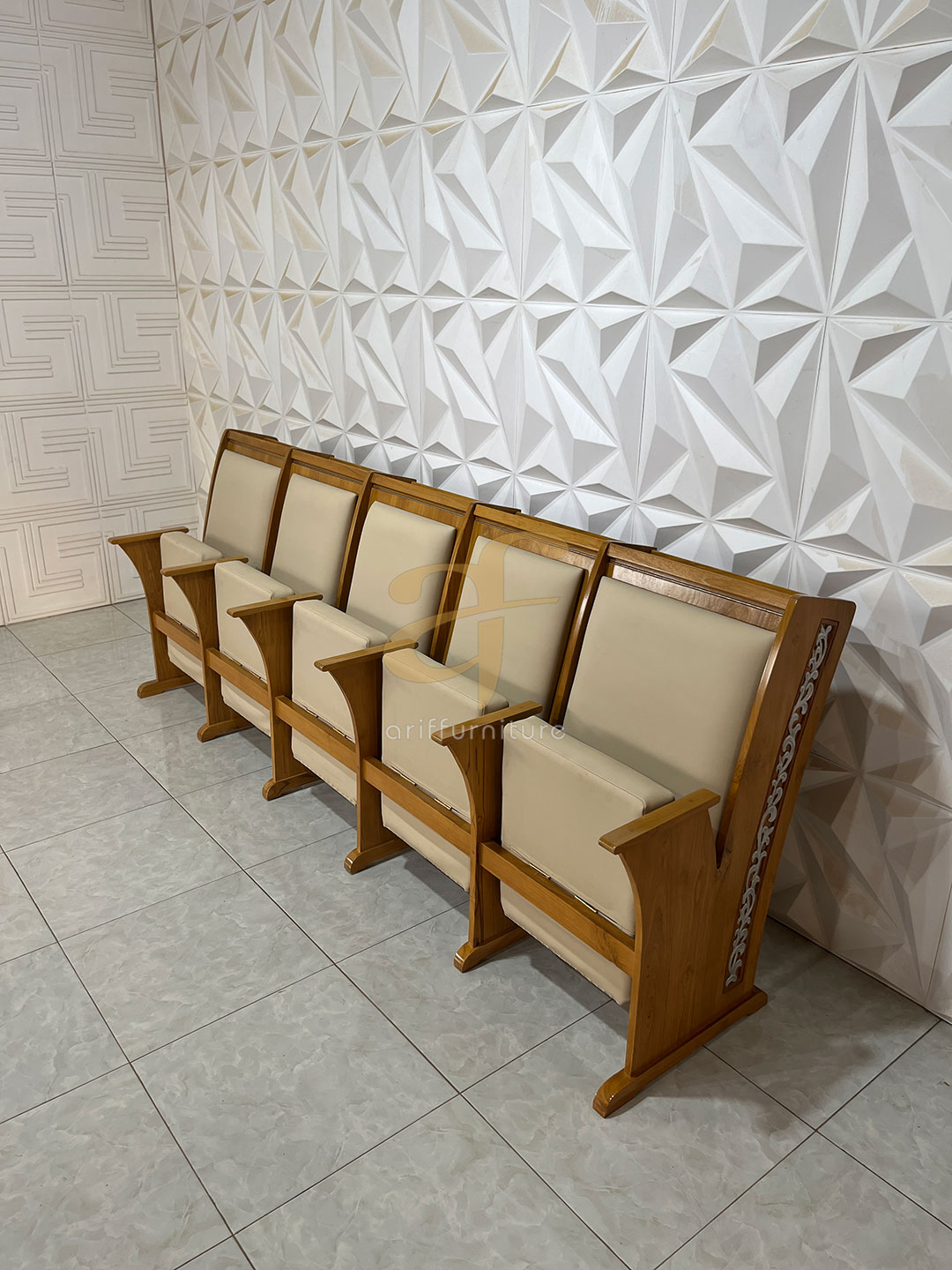 Bangku Gereja Kayu Jati Solid Klasik Minimalis - Gambar 6