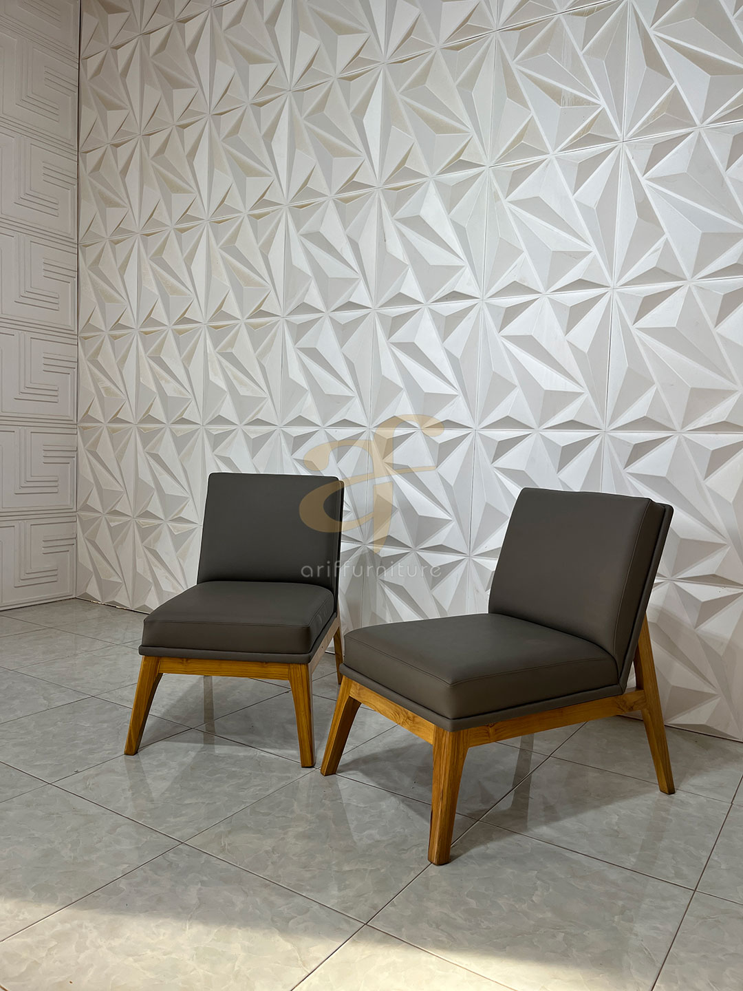 Kursi Santai Cafe Kayu Jati Minimalis Modern - Gambar 2