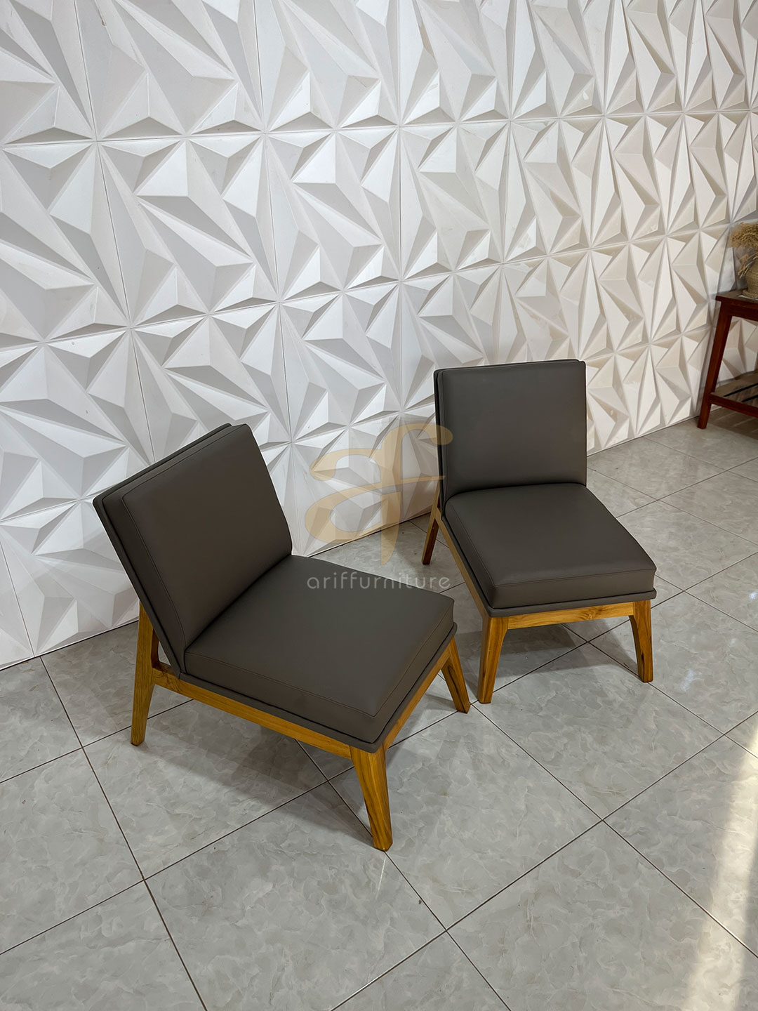 Kursi Santai Cafe Kayu Jati Minimalis Modern - Gambar 4