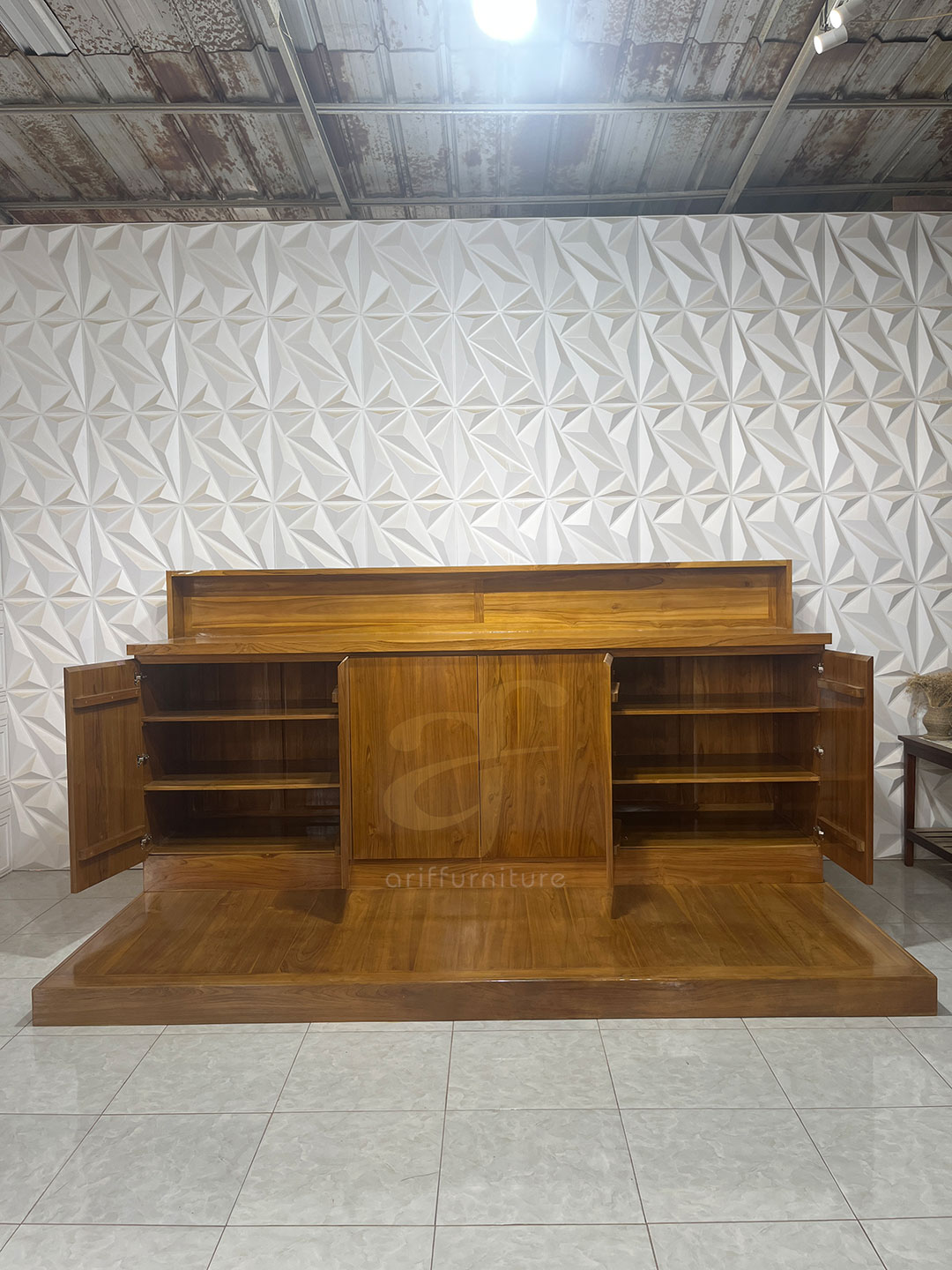 Meja Altar Kayu Jati Minimalis Custom Furniture Gereja - Gambar 2