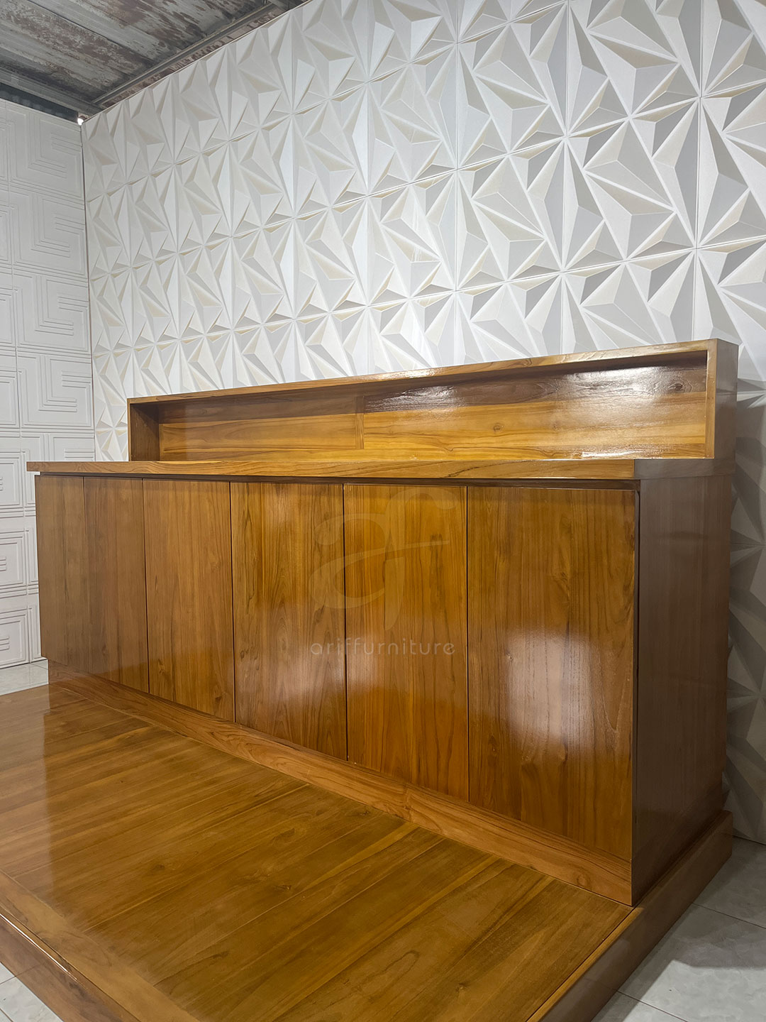 Meja Altar Kayu Jati Minimalis Custom Furniture Gereja - Gambar 3