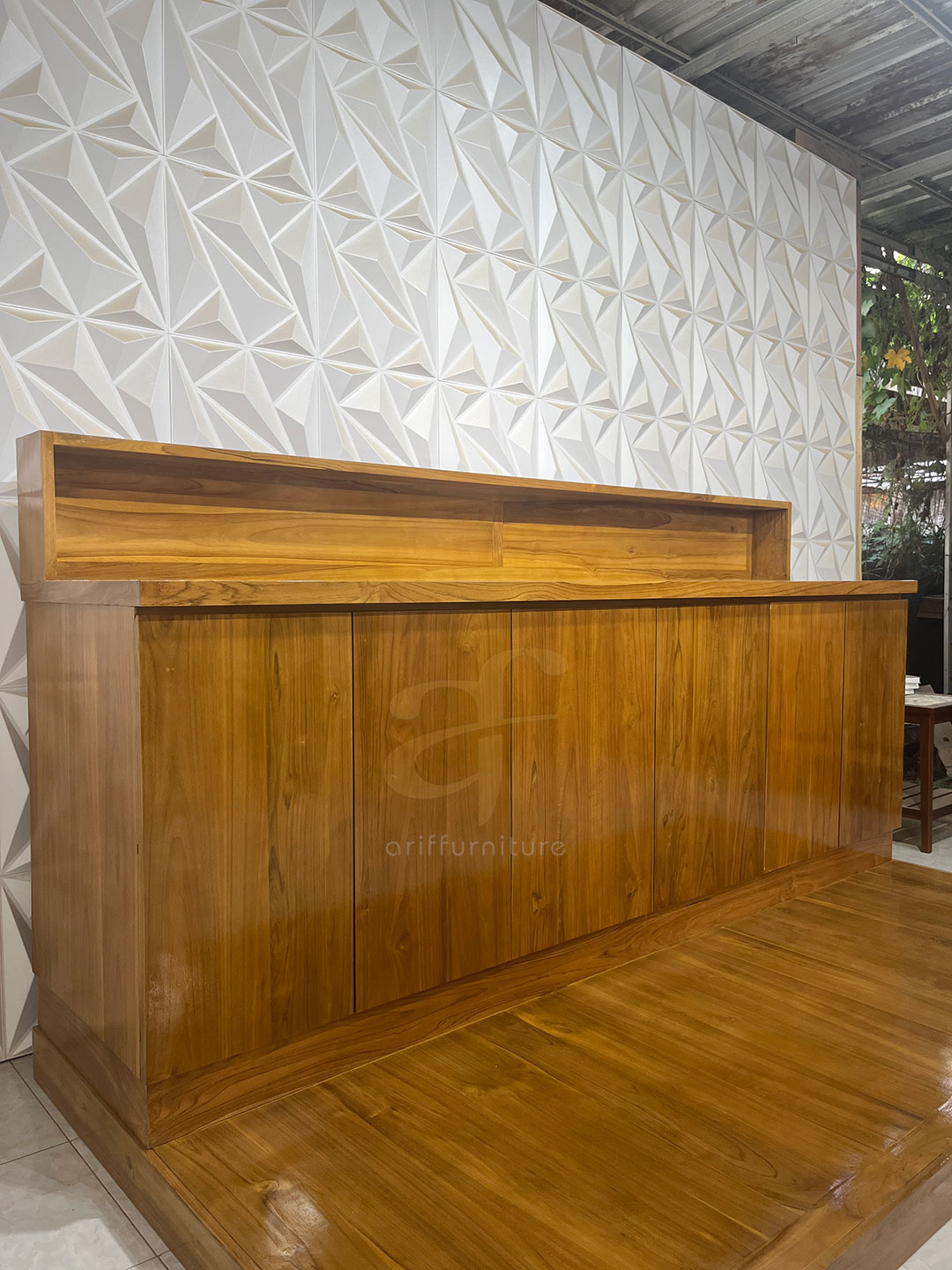 Meja Altar Kayu Jati Minimalis Custom Furniture Gereja - Gambar 6