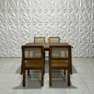 Set Cafe Resto Kursi Kayu Jati Mix Rotan Premium