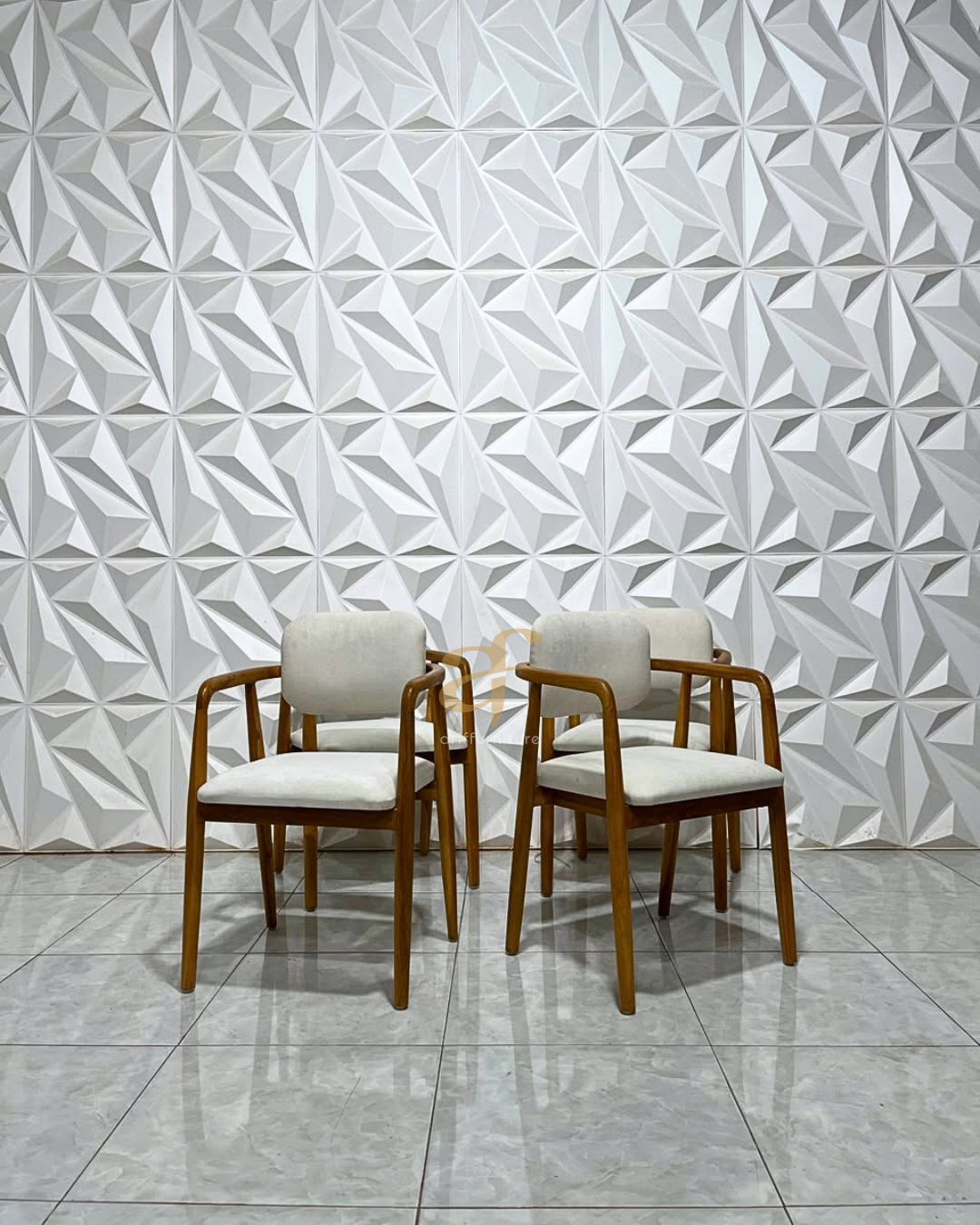 Set Meja 4 Kursi Cafe Model Modern Minimalis Berlengan - Gambar 5