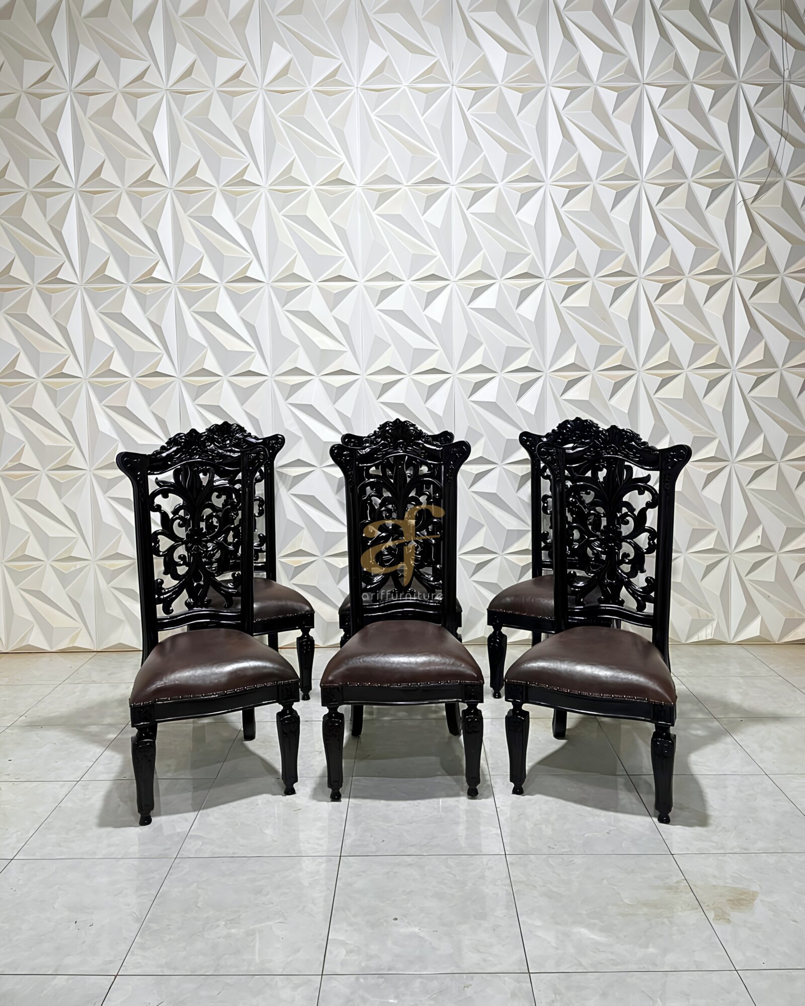 Kursi Makan Ukir Jepara Modern Elegant Dudukan Jok - Gambar 6