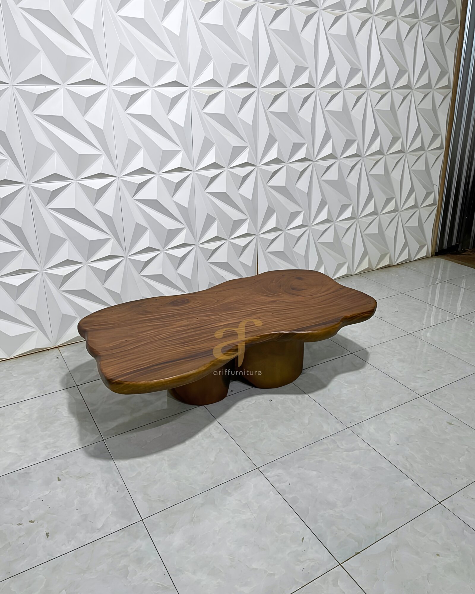 Meja Tamu Kayu Utuh Solid Trembesi Custom Estetik - Gambar 4