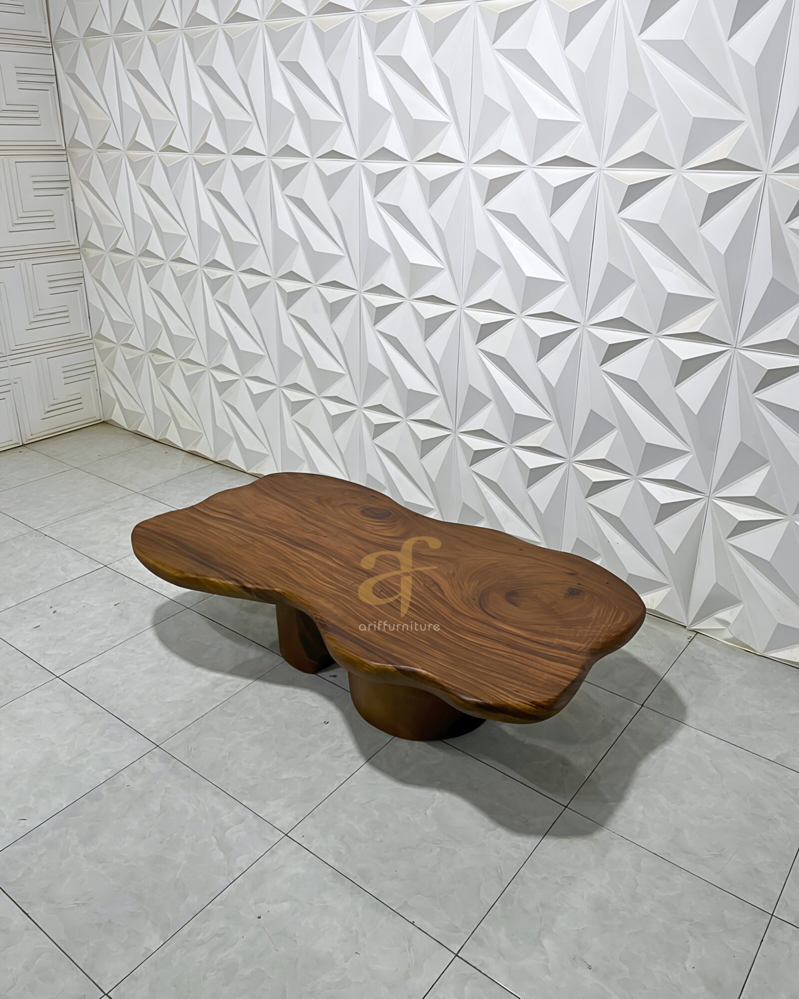 Meja Tamu Kayu Utuh Solid Trembesi Custom Estetik - Gambar 5