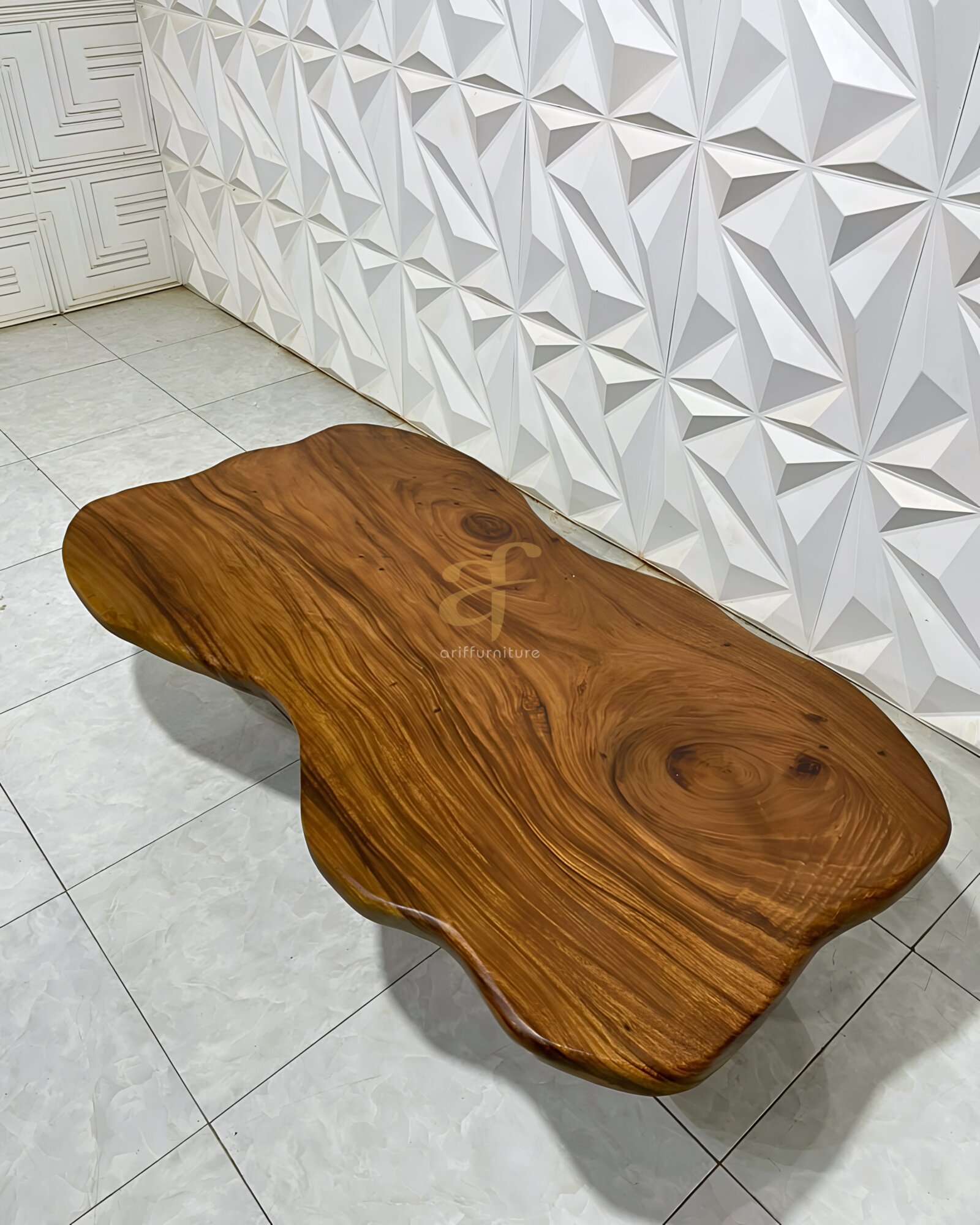 Meja Tamu Kayu Utuh Solid Trembesi Custom Estetik - Gambar 7
