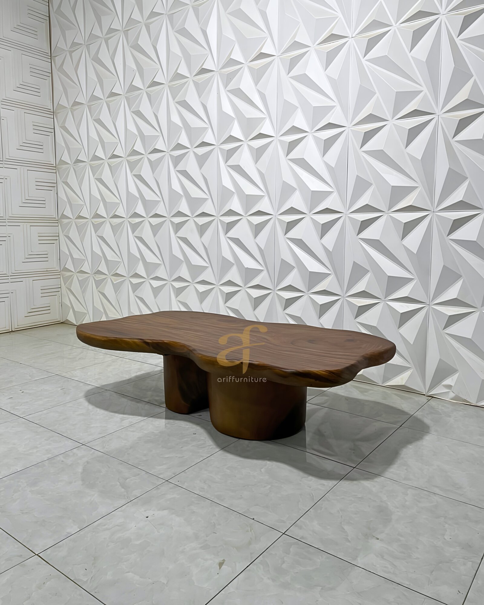 Meja Tamu Kayu Utuh Solid Trembesi Custom Estetik - Gambar 3
