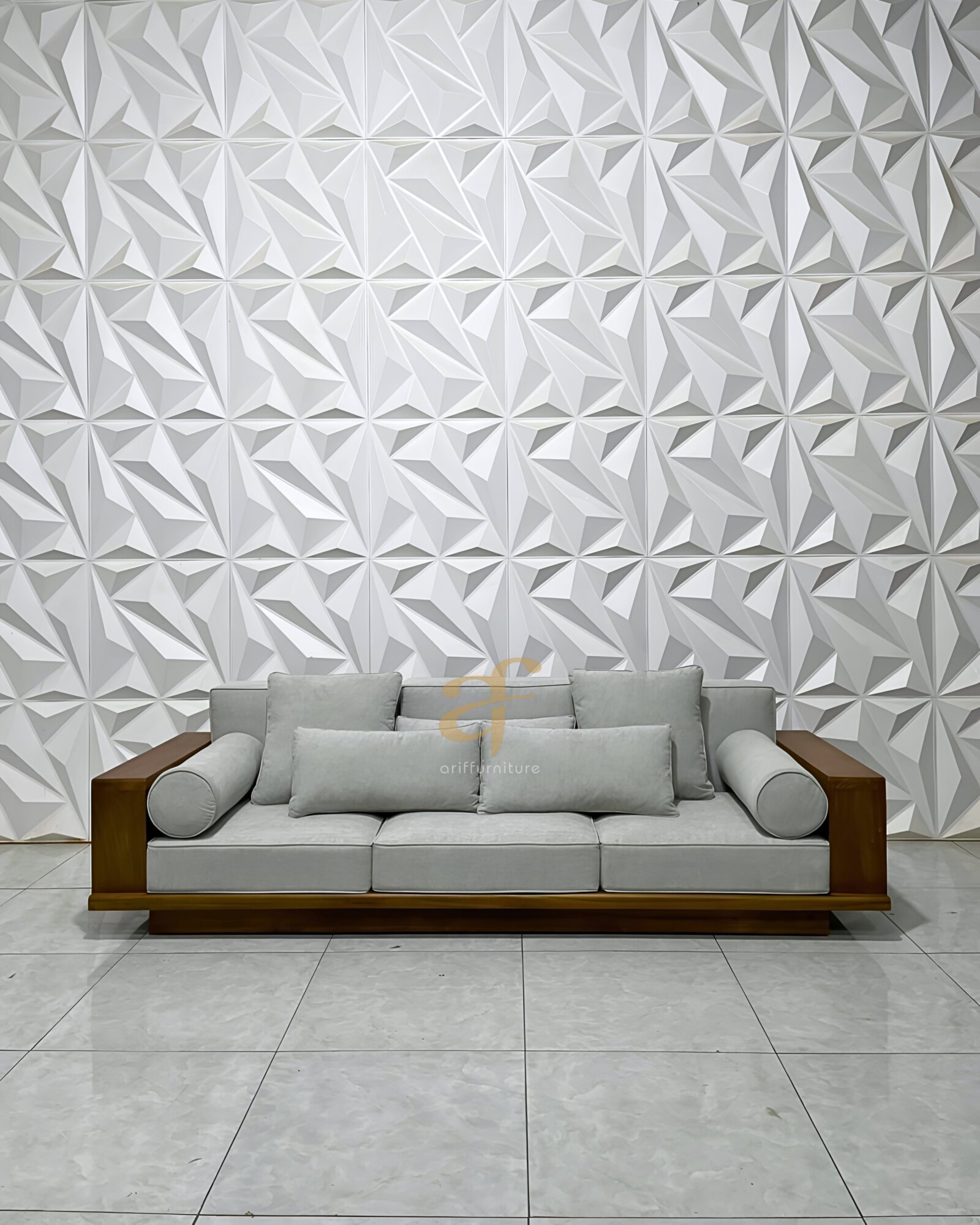 Set Bangku Sofa Kayu Jati Modern Design Minimalis 3 Dudukan - Gambar 6