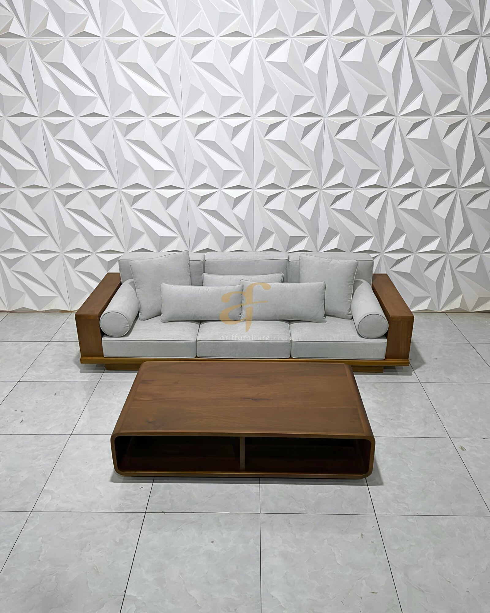 Set Bangku Sofa Kayu Jati Modern Design Minimalis 3 Dudukan - Gambar 3