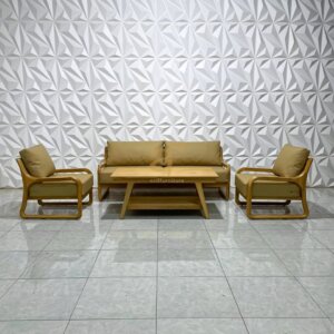 Set Sofa Mid Century Design Custom Kayu Jati Mix Rotan