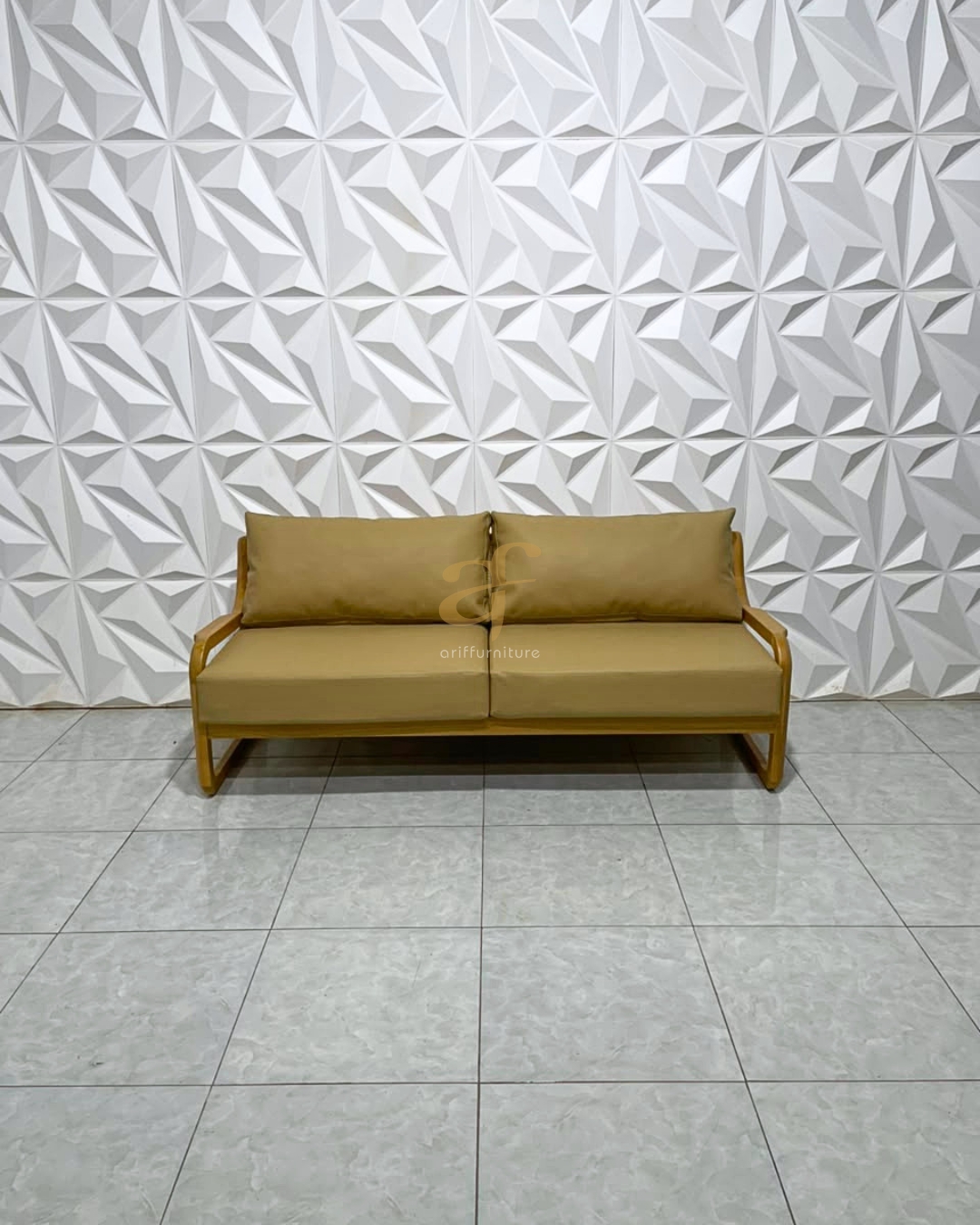 Set Sofa Mid Century Design Custom Kayu Jati Mix Rotan - Gambar 4