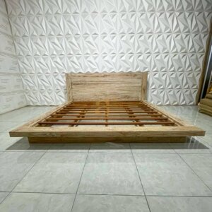 Tempat Tidur Rustic Whitewashed Kayu Jati Model Custom
