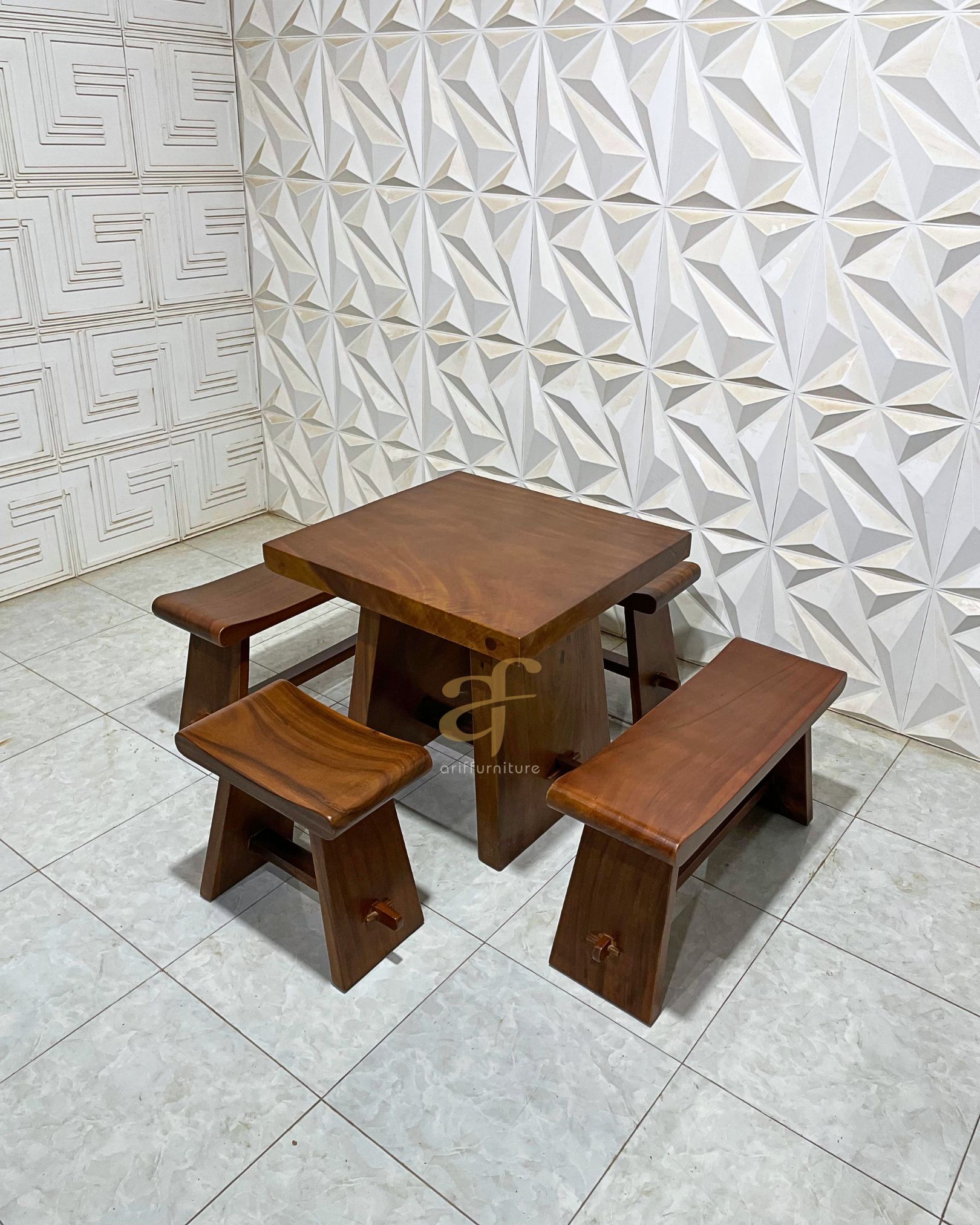 Set Kursi Meja Sate Minimalis Kayu Trembesi - Gambar 6