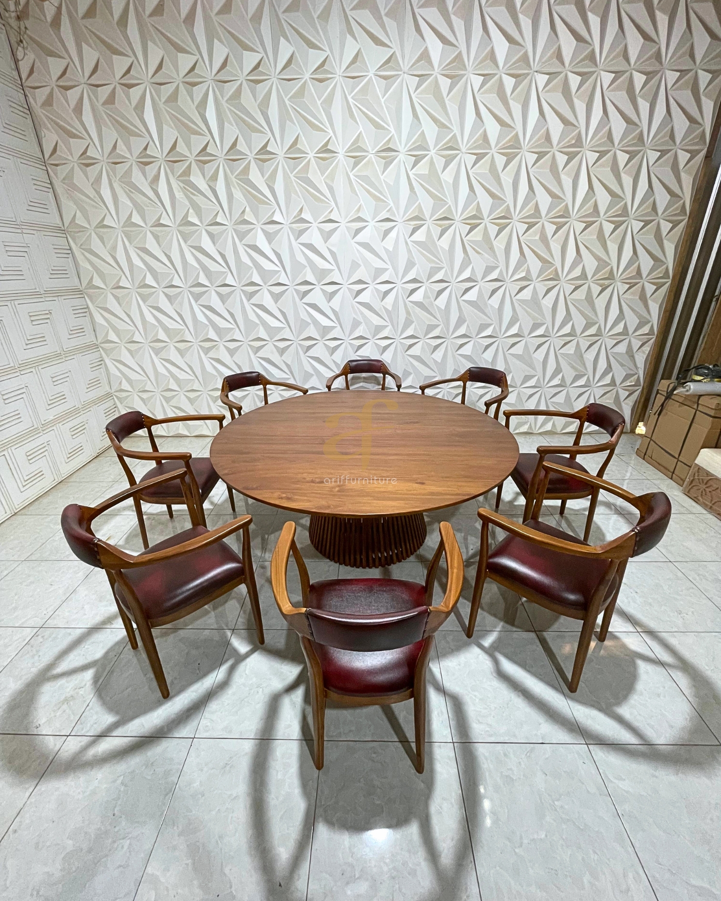 Set Meja Makan Kursi Mid Century Design Custom - Gambar 3