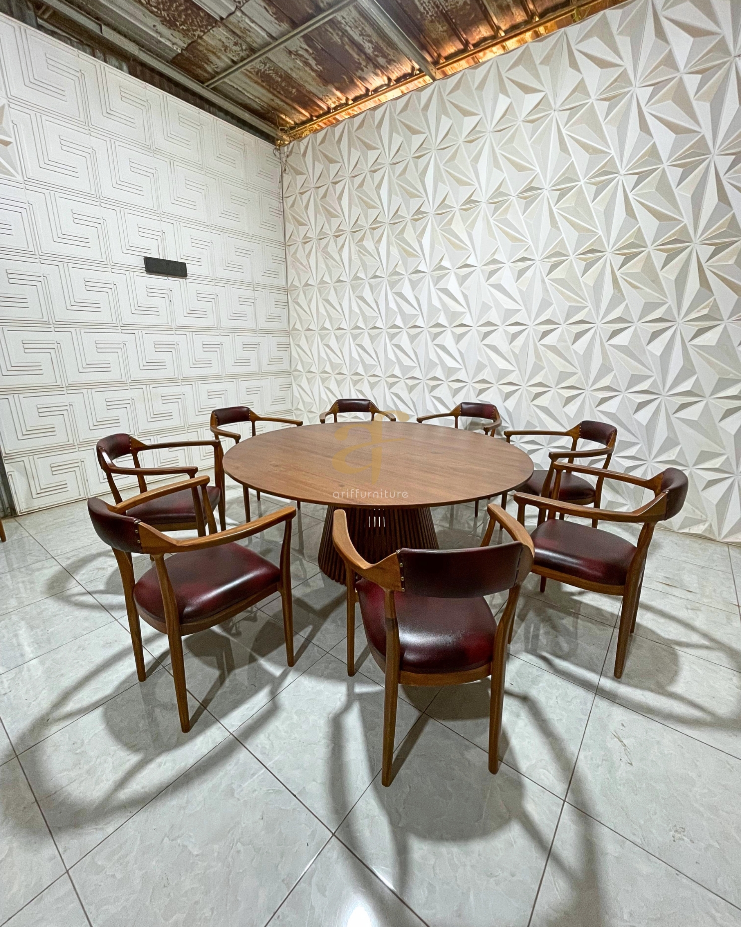 Set Meja Makan Kursi Mid Century Design Custom - Gambar 2