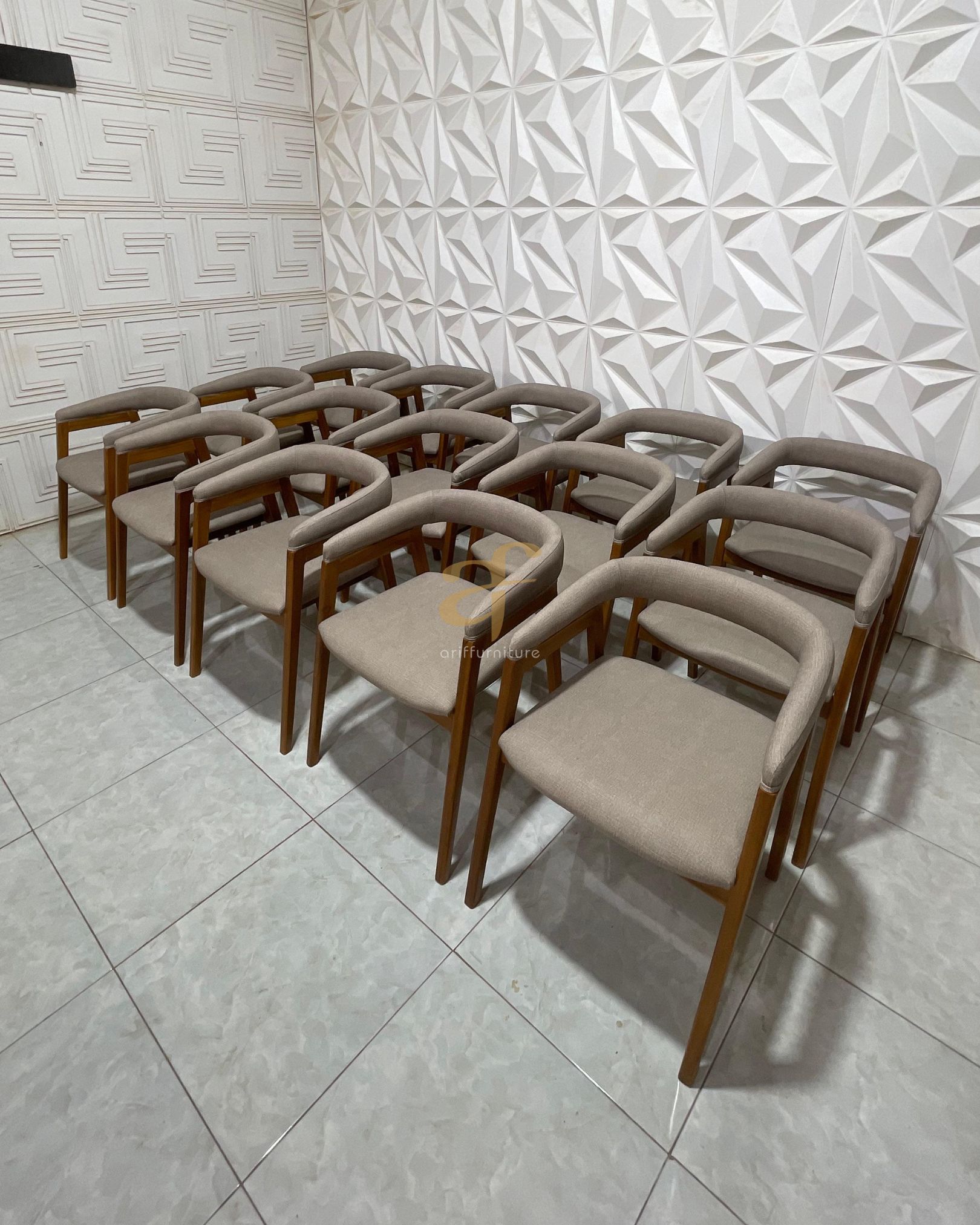 Cafe Dinning Armchair Teak Wood Custom Jok - Gambar 6