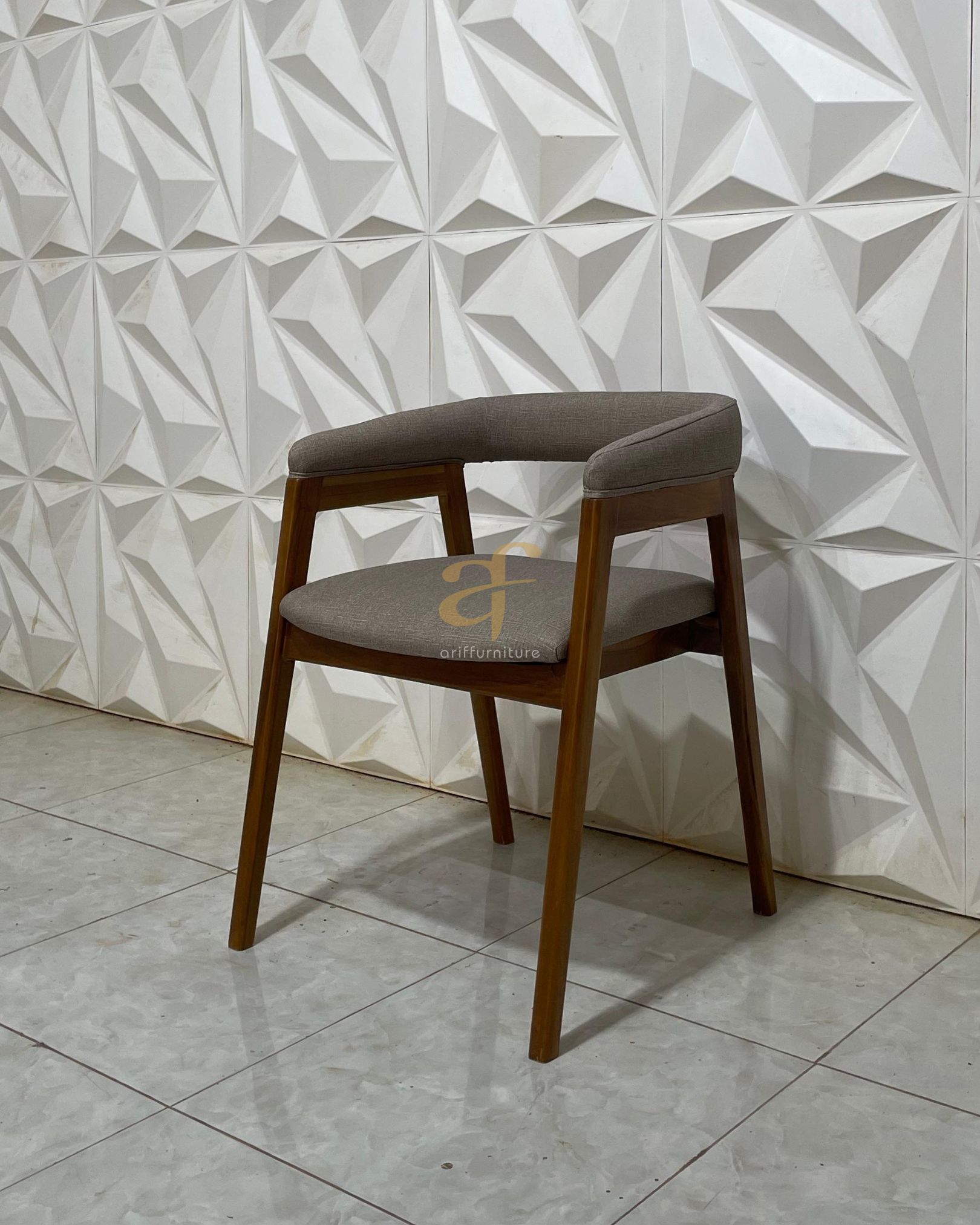 Cafe Dinning Armchair Teak Wood Custom Jok - Gambar 4