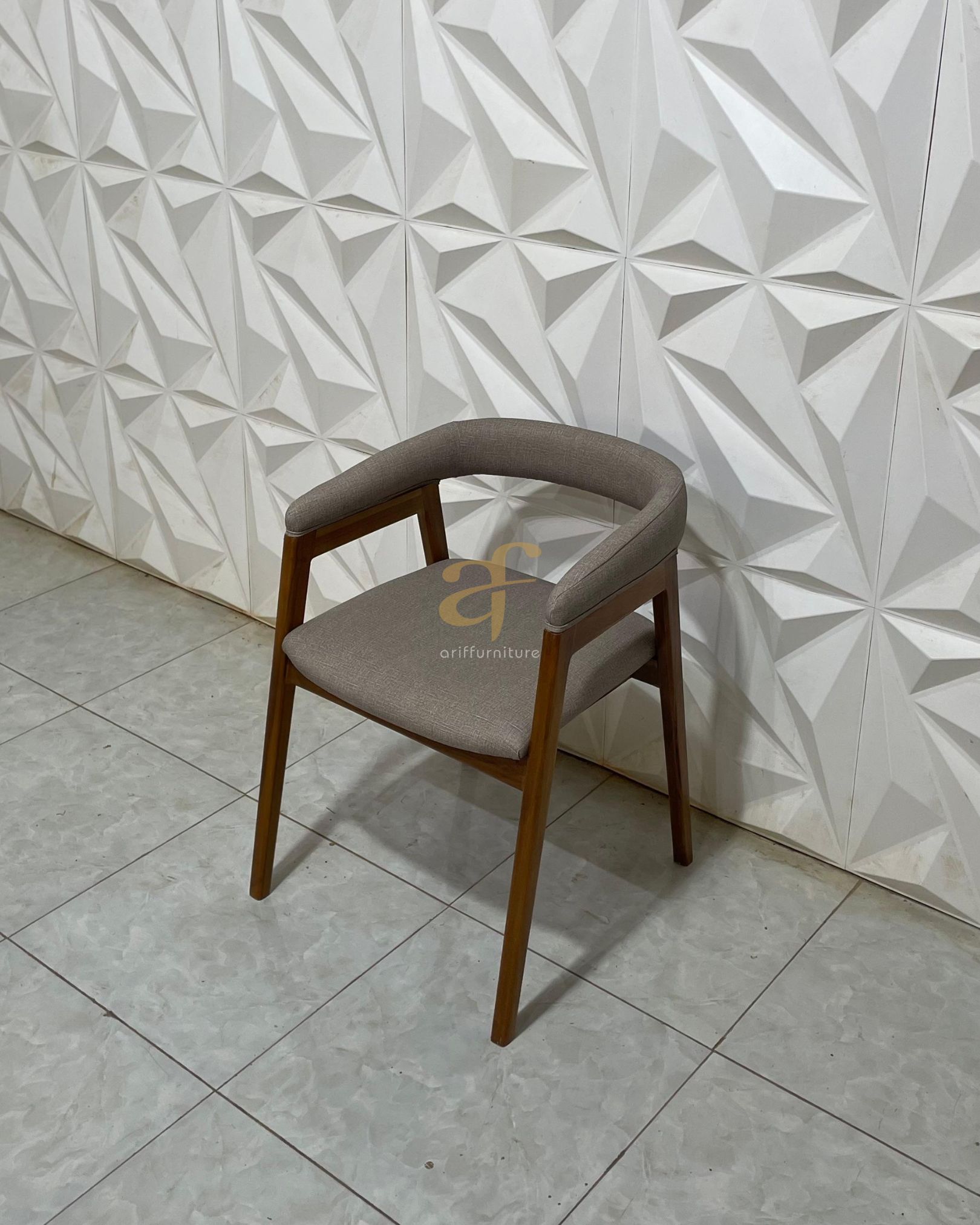 Cafe Dinning Armchair Teak Wood Custom Jok - Gambar 3