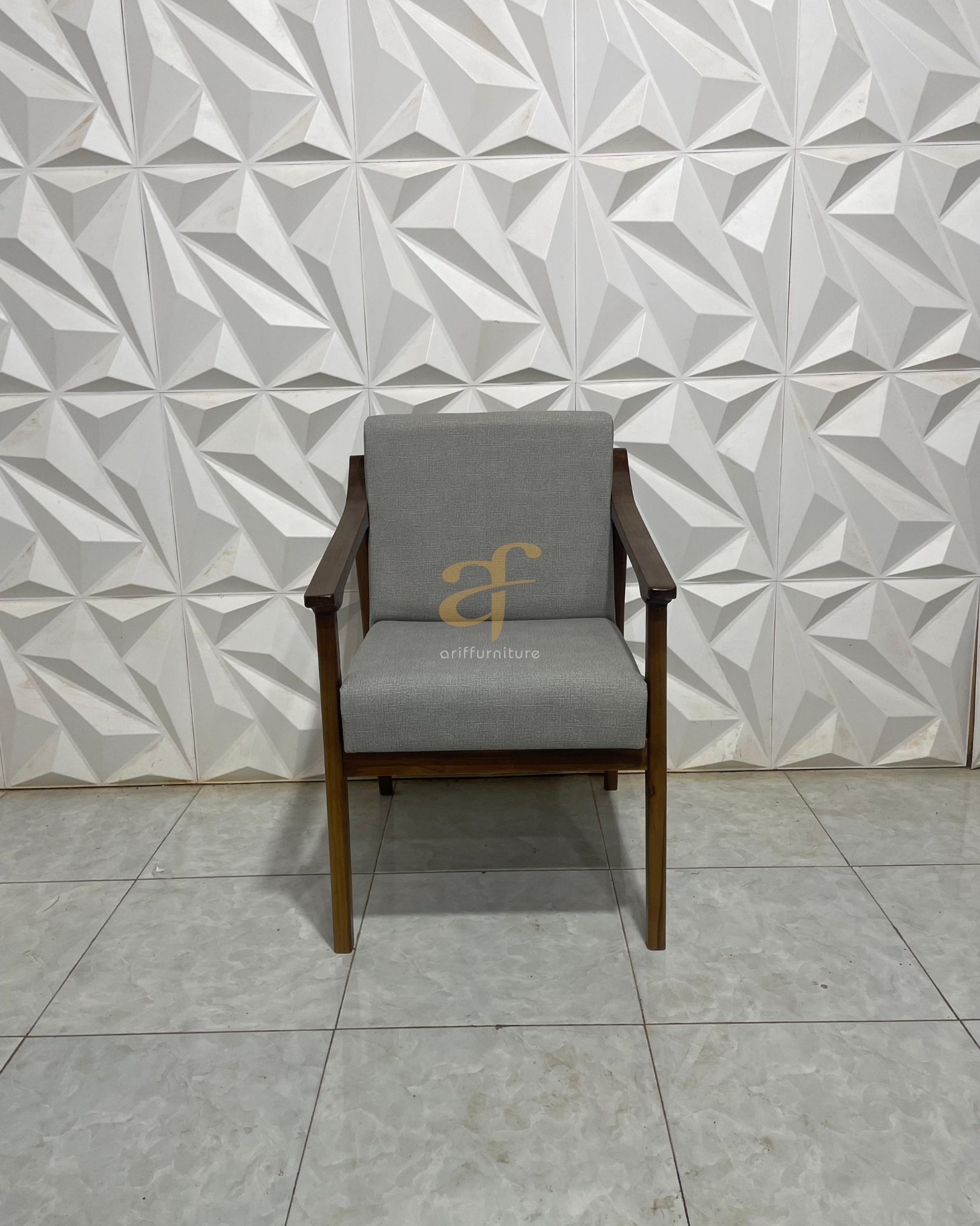 Kursi Tamu Single Model Minimalis Modern Kayu Jati