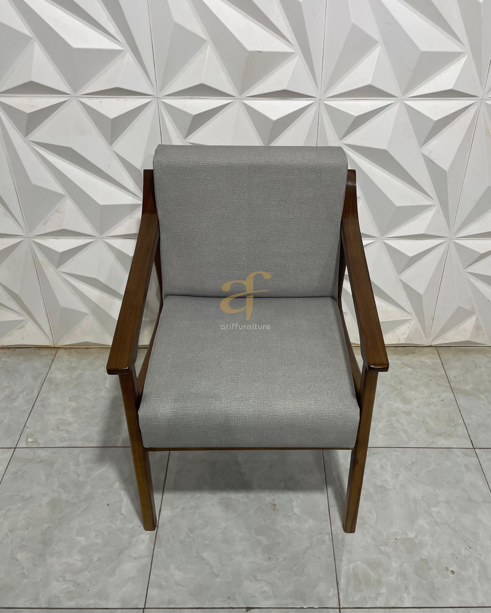 Kursi Tamu Single Model Minimalis Modern Kayu Jati - Gambar 2