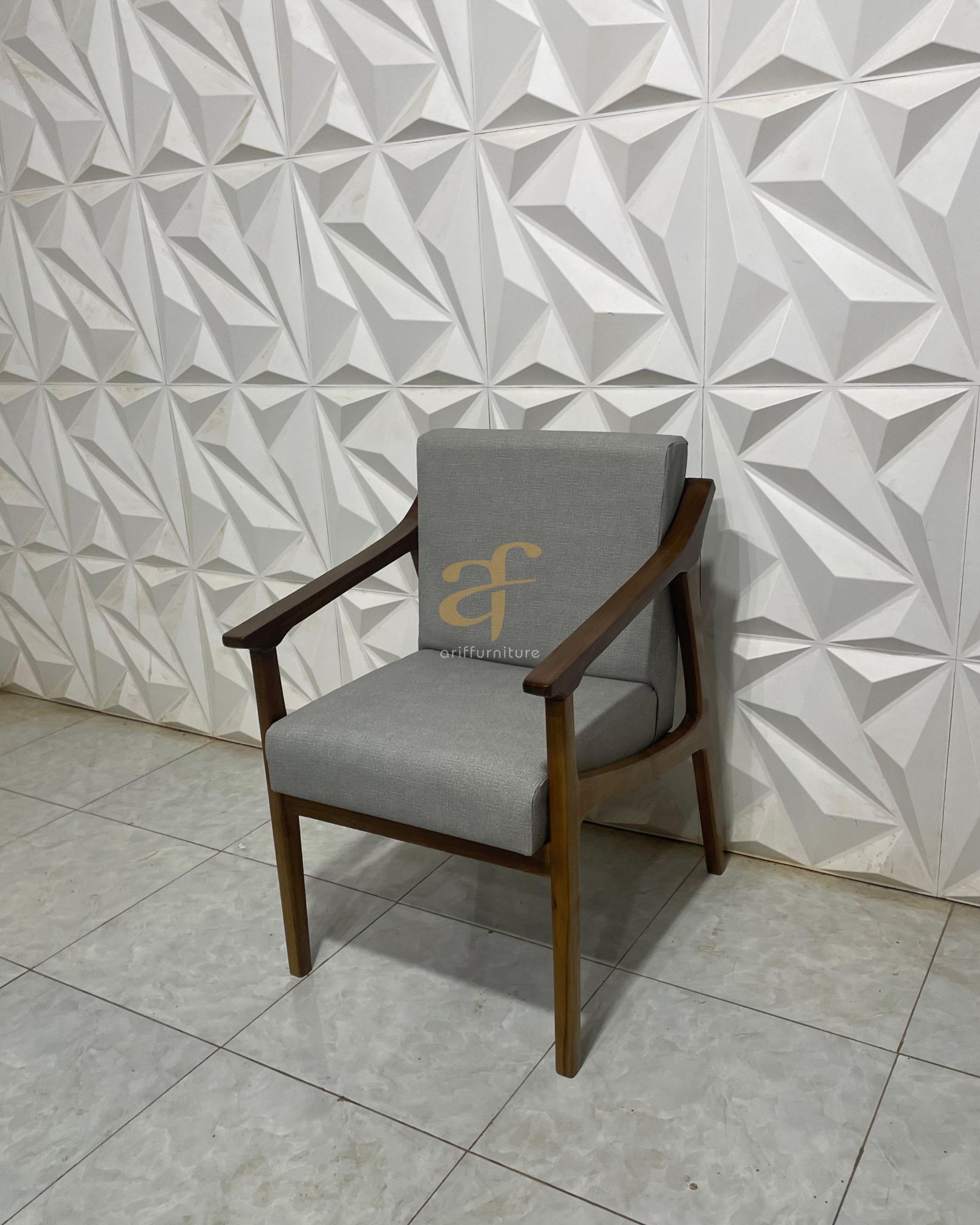 Kursi Tamu Single Model Minimalis Modern Kayu Jati - Gambar 4