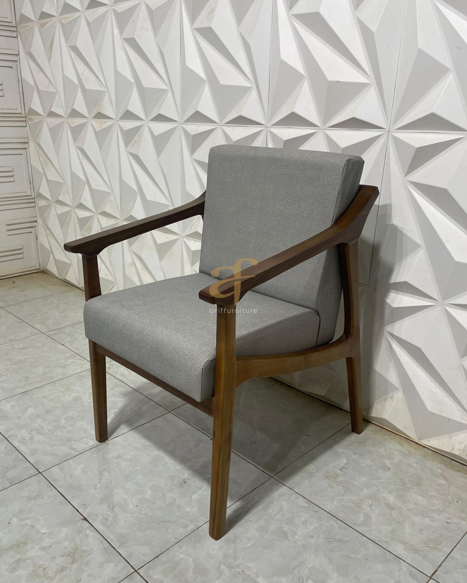 Kursi Tamu Single Model Minimalis Modern Kayu Jati - Gambar 3